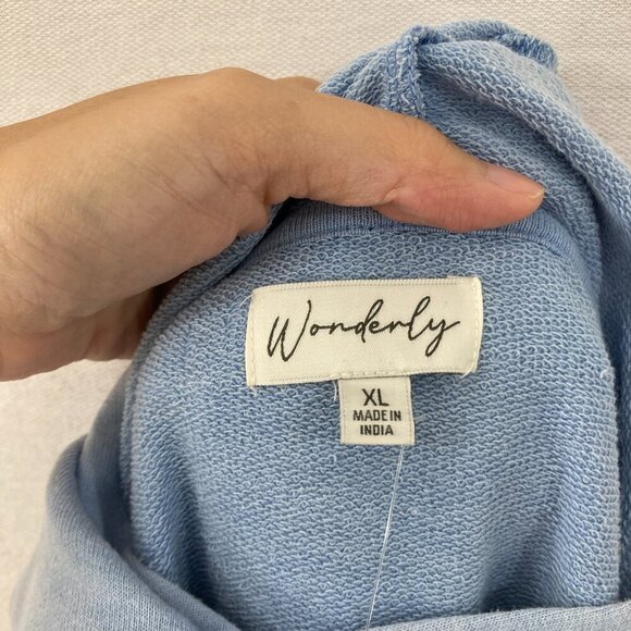 New Wonderly Blue Haze Hoodie Long Sleeve Sweatshirt XL Relaxed Athleisure - Picture 2 of 10